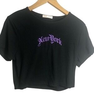 Romwe‎ Cropped T Shirt Size Large